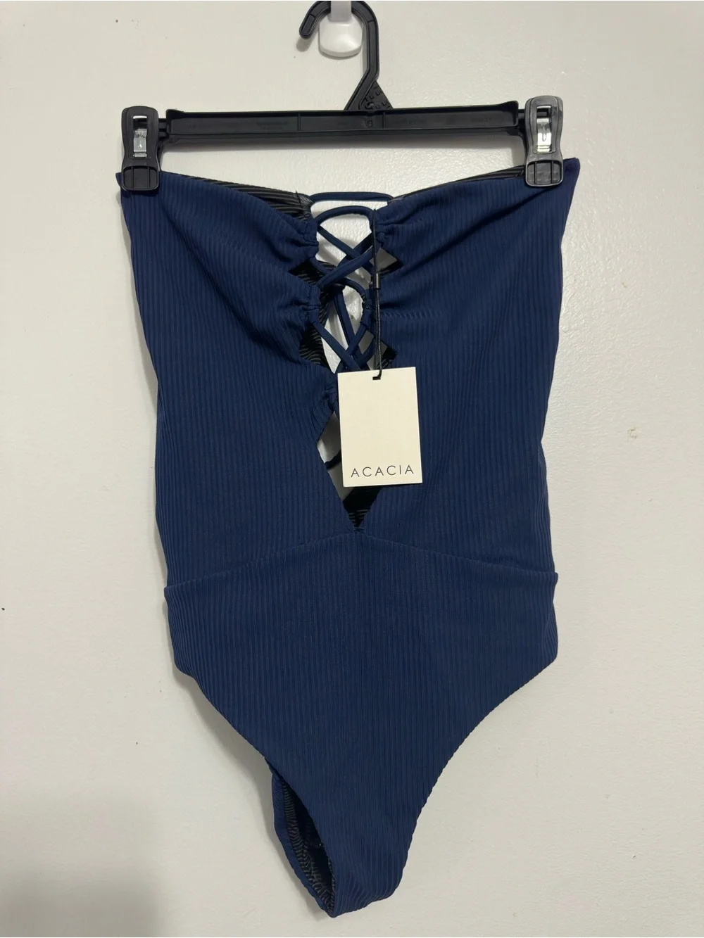 ACACIA Blue Cut Out One Piece Swimsuit. Size M - Picture 1 of 5